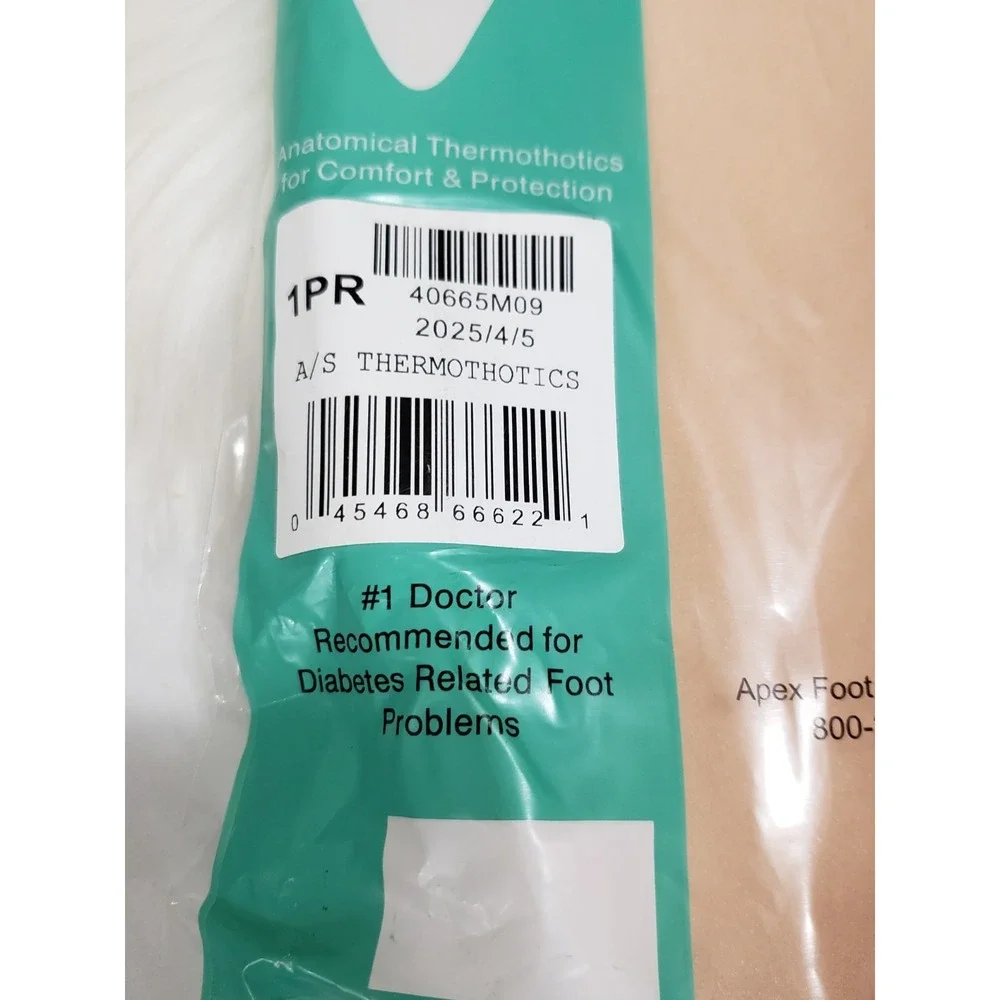 APEX Anatomical Thermothotics GEL Diabetes‎ Insoles 40665M10 Men's Size 9 NEW